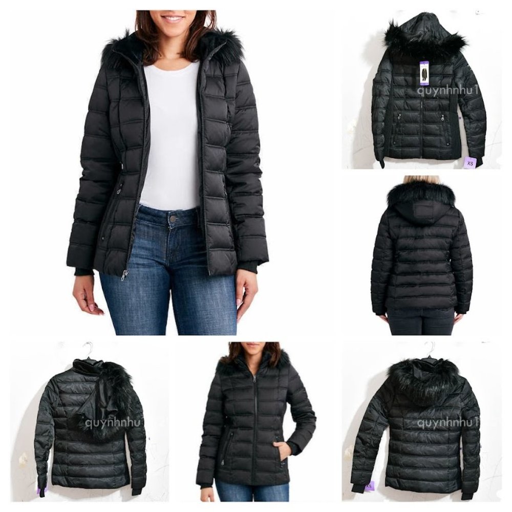 NWT Nautica women Puffer Jacket in Black - Picture 1 of 9